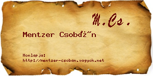 Mentzer Csobán névjegykártya